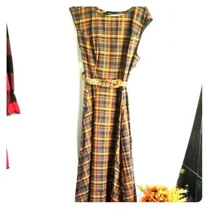 Plaid Midi Dress by Collectif